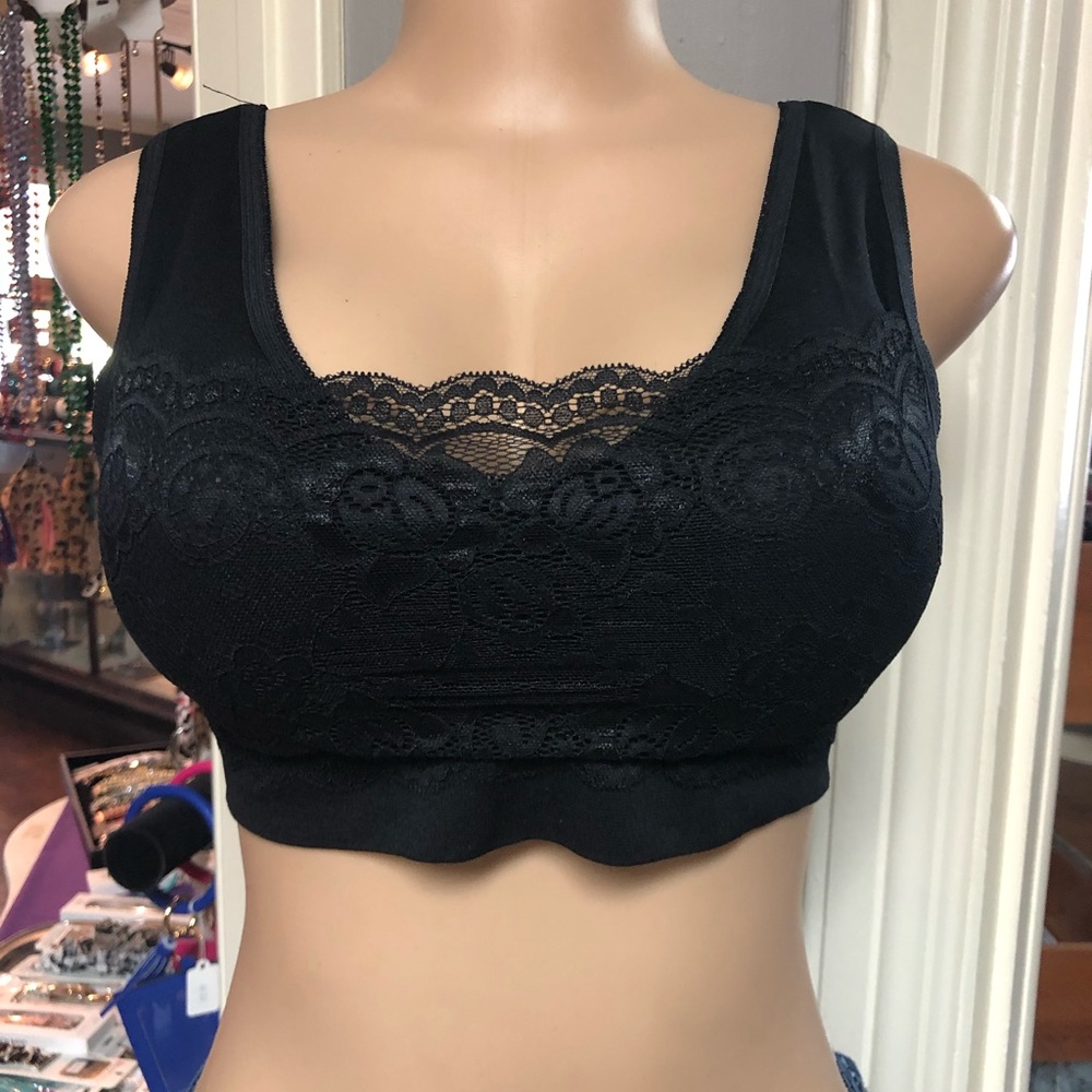 Black with lace bralette